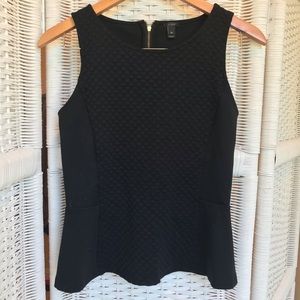 J Crew Factory dotted peplum top - XS - Black